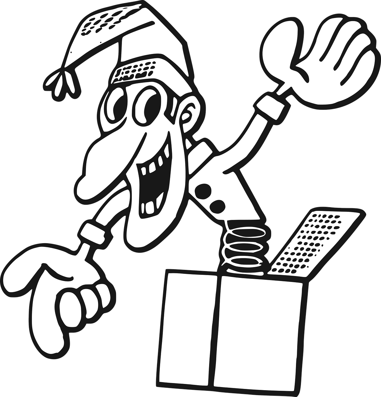 The first time one sees a jack-in-the-box, the sudden and unusual sensory event of the jack bursting out of the box can be highly surprising.