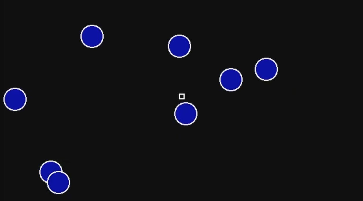 A snapshot of a multiple object tracking task